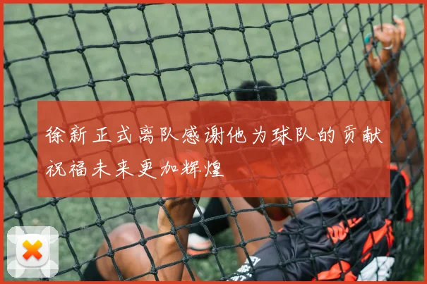 徐新正式离队感谢他为球队的贡献祝福未来更加辉煌